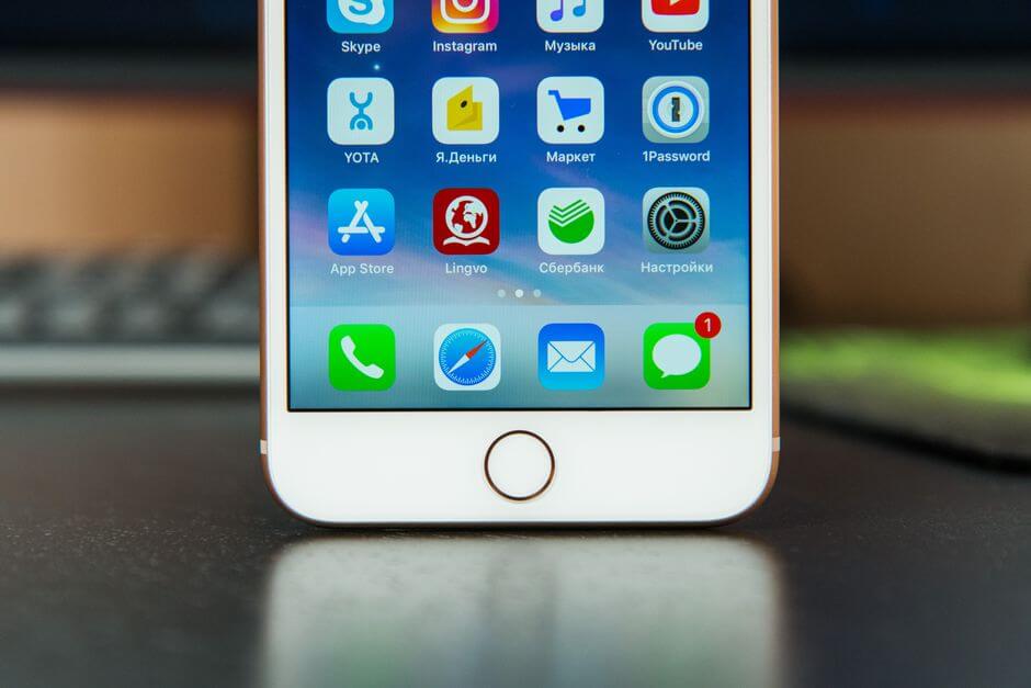 сканер отпечатков пальцев в Apple iPhone 8 Plus