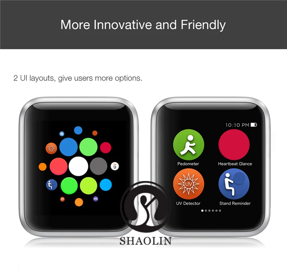 SHAOLIN Bluetooth Smart Watch Heart Rate Monitor Smartwatch Wearable Devices for apple watch iPhone IOS and Android Smartphones-16