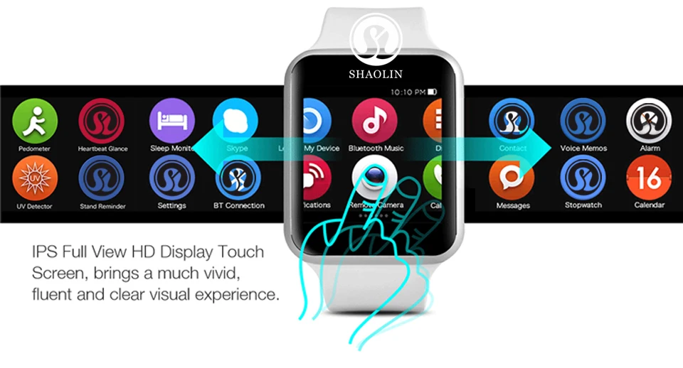 SHAOLIN Bluetooth Smart Watch Heart Rate Monitor Smartwatch Wearable Devices for apple watch iPhone IOS and Android Smartphones-15