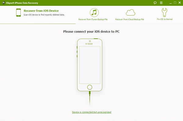 iSkysoft iPhone Data Recovery: соединение смартфона с ПК