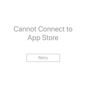 Сообщение "Невозможно соединится с App Store"