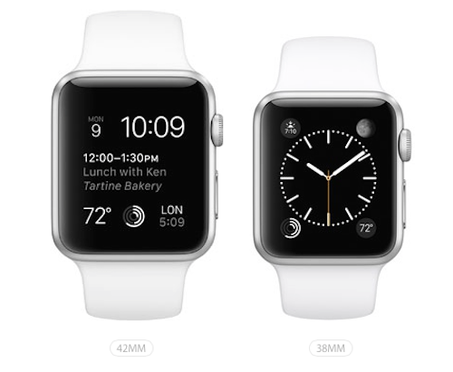 Apple Watch Sport в 2-х размерах: 42мм и 38мм.