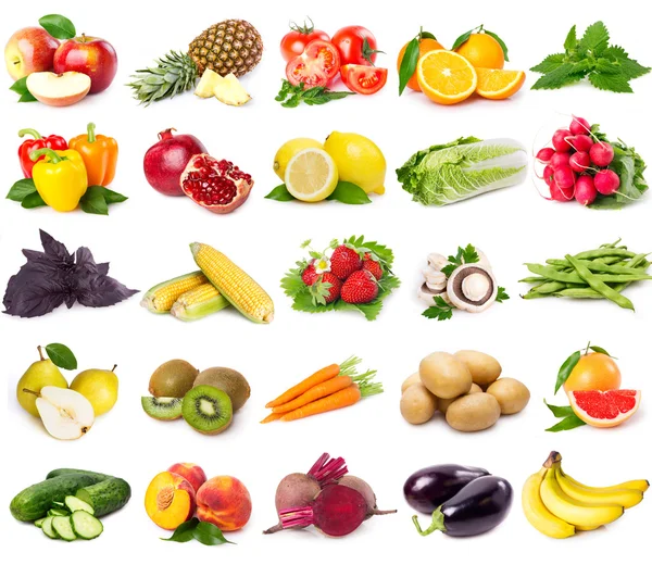Коллекция свежих фруктов и овощей — стоковое фото